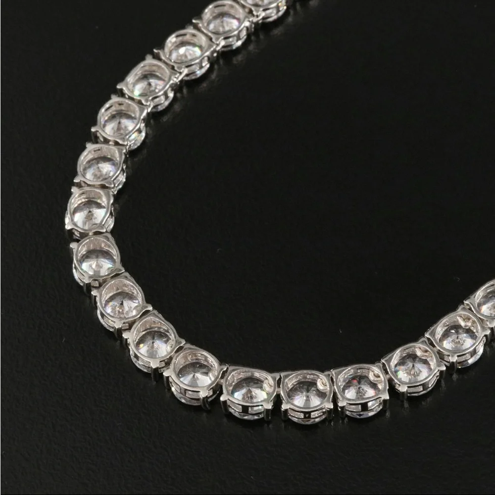 Sterling Silver Necklace with Cubic Zirconia - Picture 6 of 9